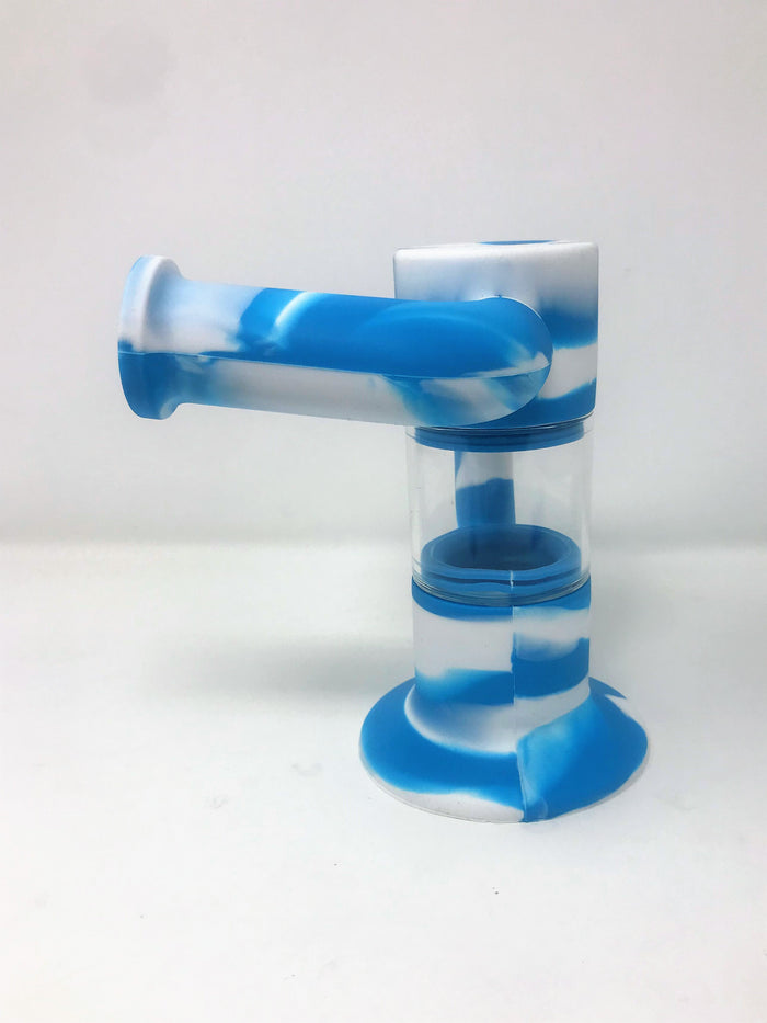 Silicone Detachable 9" Bong w/Glass 2-14mm Bowls Silicone inline Perc Hand Pipe