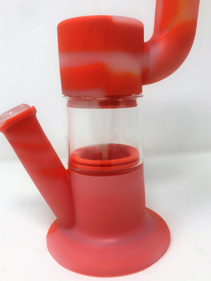 Silicone Detachable 9" Bong w/Glass 2-14mm Bowls Silicone inline Perc