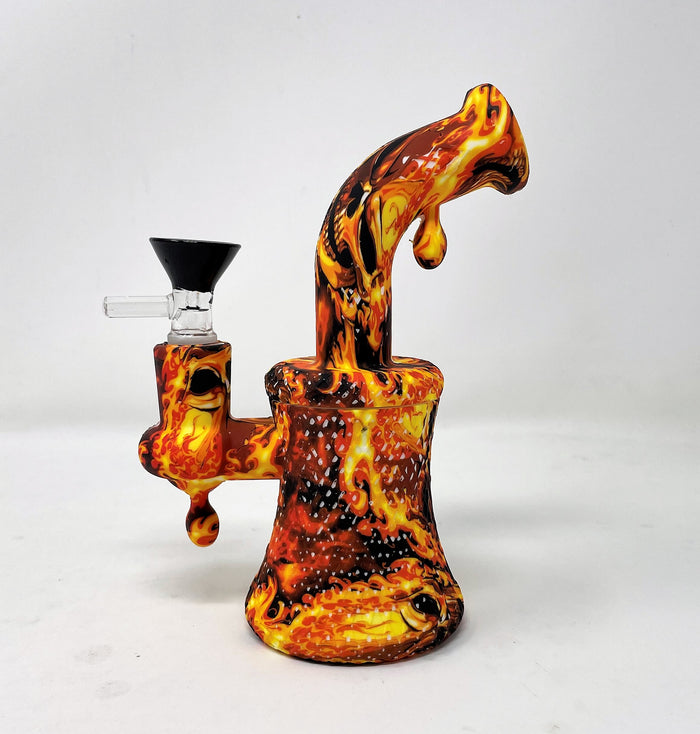 Silicone Detachable Bong Fire Skull Design