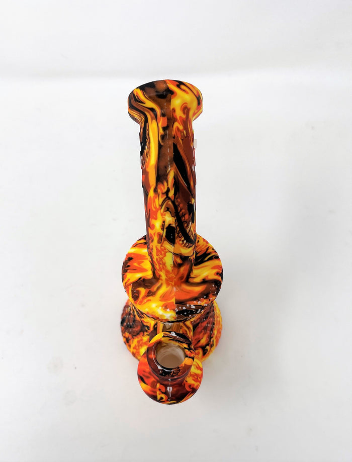 Silicone Detachable Bong Fire Skull Design