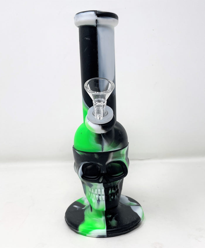 Silicone Detachable Unbreakable 8" Skull Bong 14mm Bowl