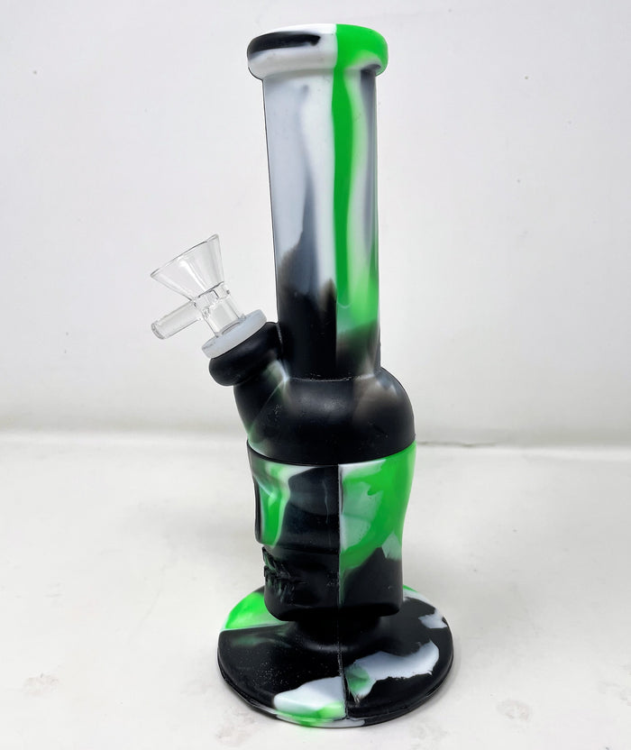 Silicone Detachable Unbreakable 8" Skull Bong 14mm Bowl