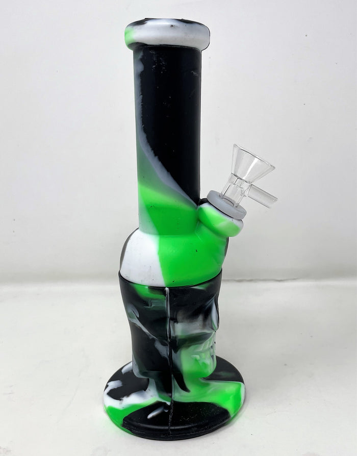 Silicone Detachable Unbreakable 8" Skull Bong 14mm Bowl
