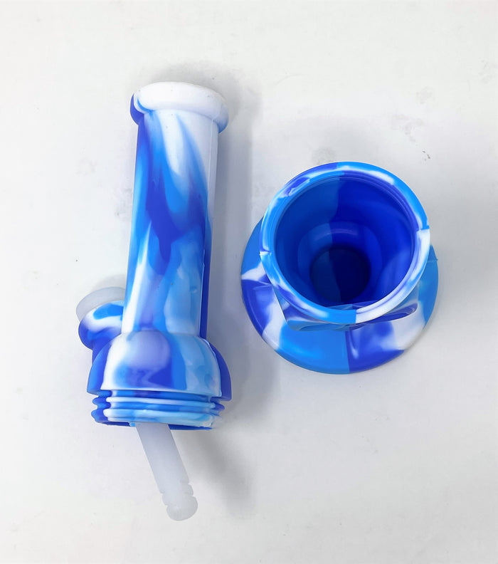 Silicone Detachable Unbreakable 8" Skull Bong 14mm Male Bowl