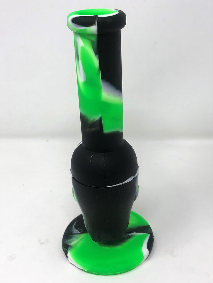 Silicone Detachable Unbreakable 8" Skull Bong 2 - 14MM Male Bowls