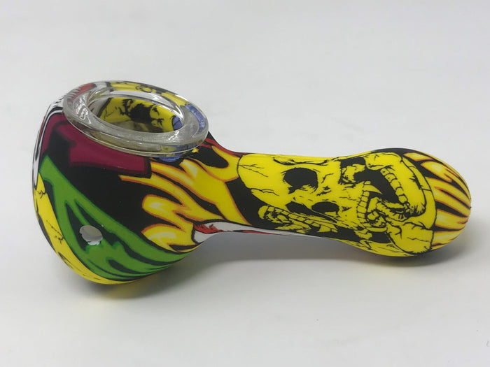 Silicone Detachable Unbreakable 8.5" Bong w/Glass Screen Bowl 3" Silicone Pipe