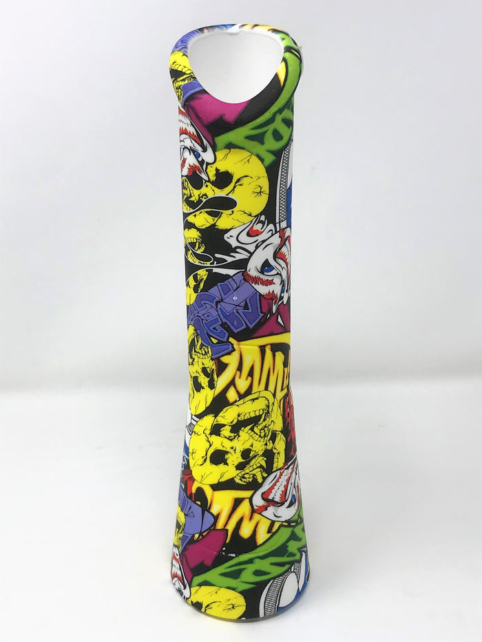 Silicone Detachable Unbreakable 8.5" Bong w/Glass Screen Bowl 3" Silicone Pipe