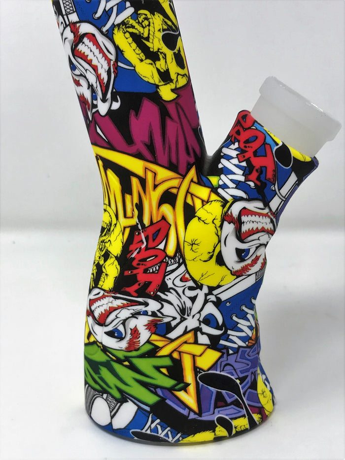 Silicone Detachable Unbreakable 8.5" Bong w/Glass Screen Bowl 3" Silicone Pipe