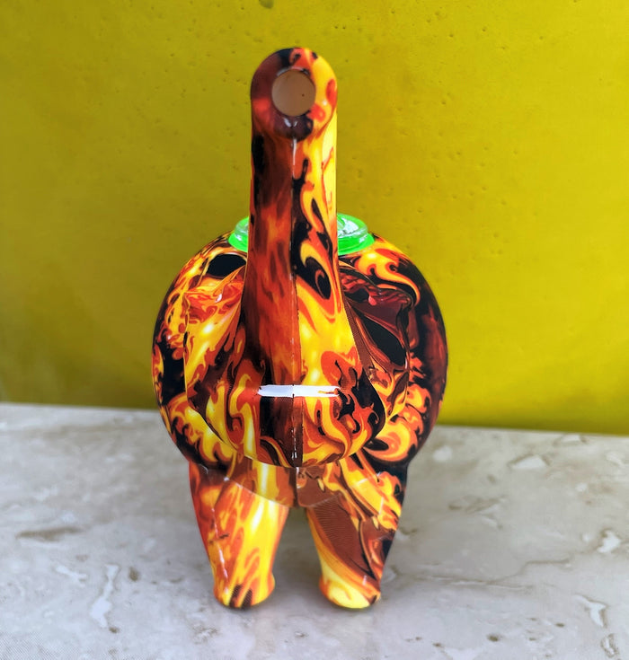 Silicone Elephant Hand Spoon Pipe Fire Design Glass Bowl