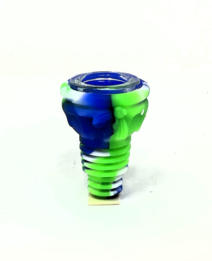 Silicone Herb Bowl 14mm/18mm Dual Use with Glass Screened Bowl