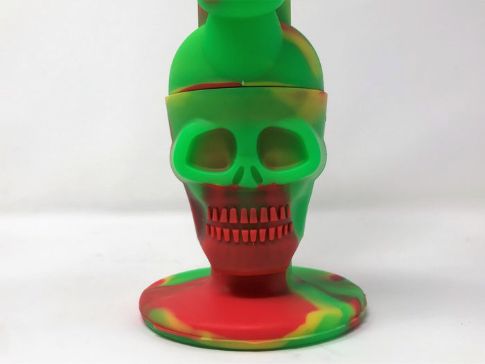 Silicone Skull Detachable Best Water Pipe Bong Silicone Bowl w/Glass Screen Bowl
