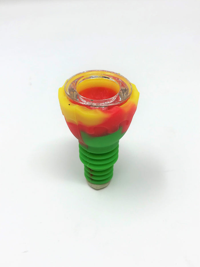 Silicone Skull Detachable Best Water Pipe Bong Silicone Bowl w/Glass Screen Bowl