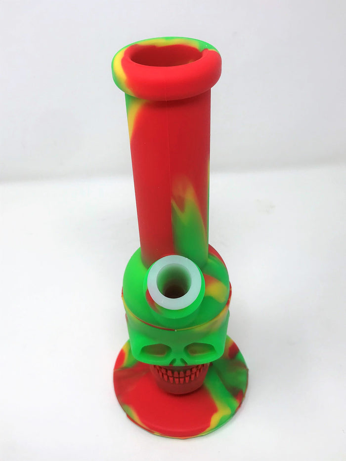 Silicone Skull Detachable Best Water Pipe Bong Silicone Bowl w/Glass Screen Bowl