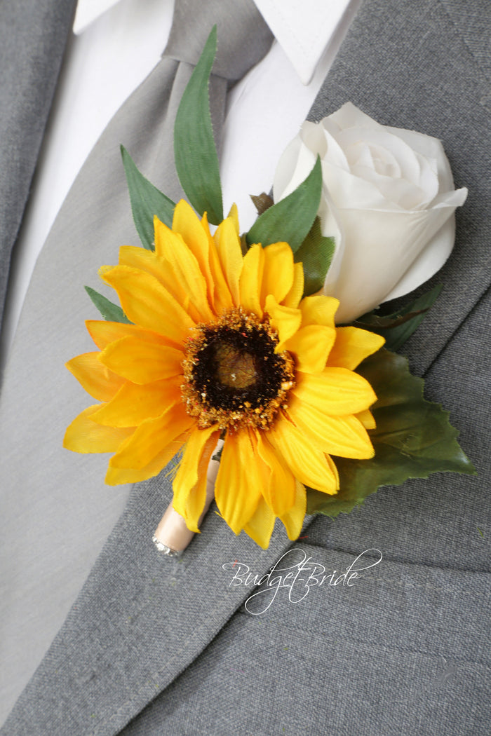 Silk Wedding Bouquet with Sunflowers - $39.50 | Faith