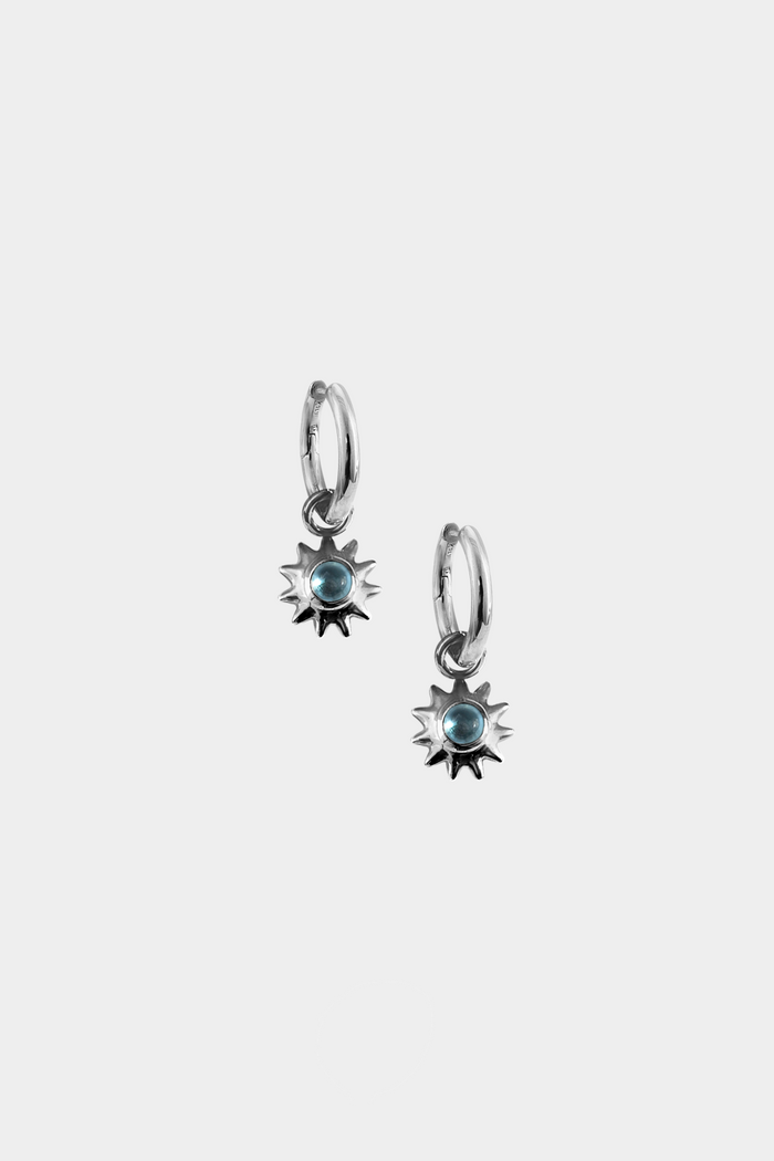 Silver Alba Charm Hoops