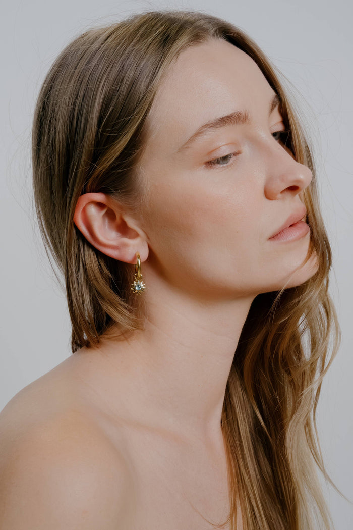 Silver Alba Charm Hoops