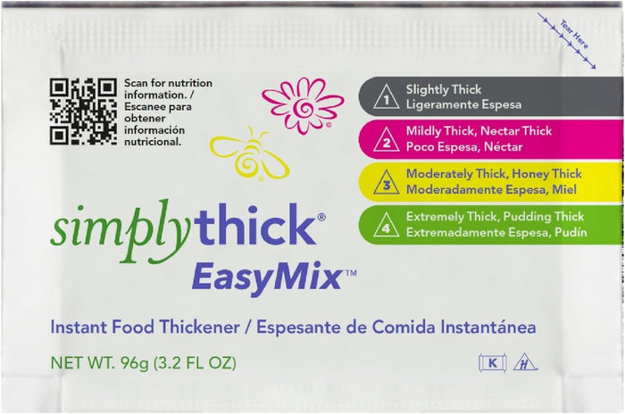 SimplyThick EasyMix Food and Beverage Thickener, Unflavored, 96 Gram Packet - STBULK25L3-Box - LL Medico