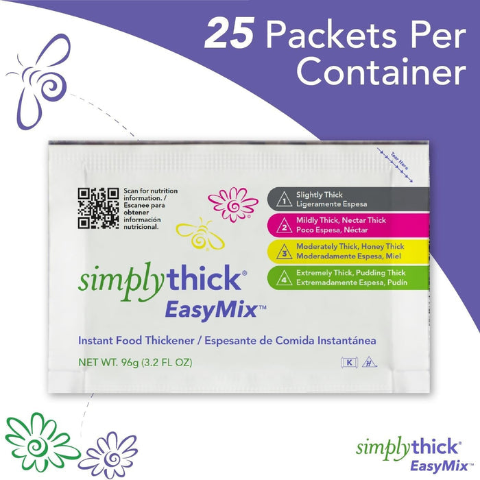 SimplyThick EasyMix Food Thickener, Unflavored Gel, IDDSI Level 3, 96g Packet - STBULK25L3-Box - LL Medico