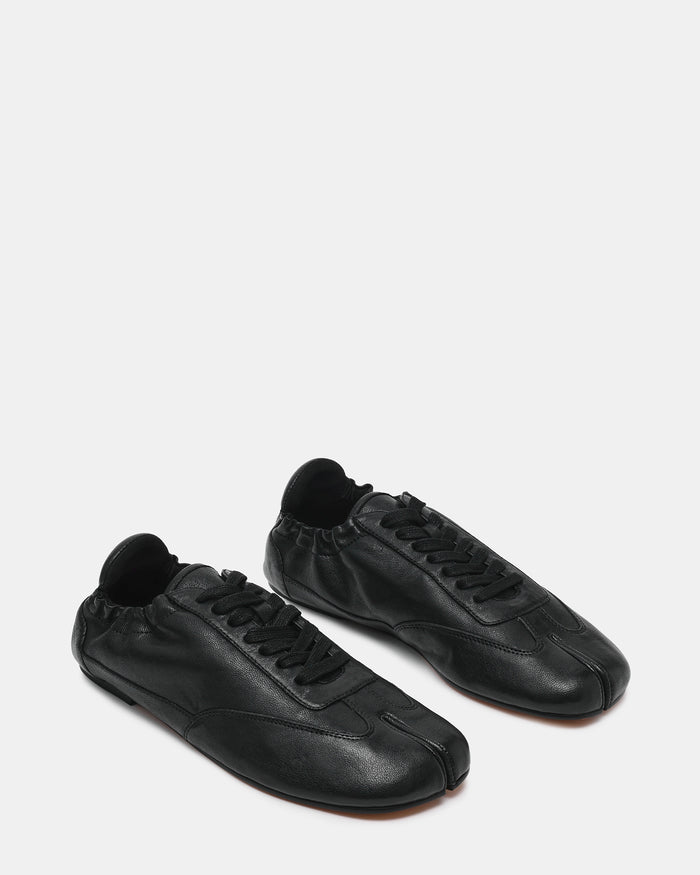 SOUTH Black Leather Tabi Lace-Up Low-Top Women's Sneaker | Steve Madden