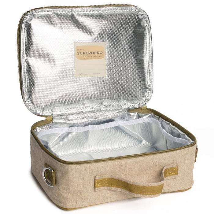 SoYoung Insulated Lunch Box - Toxin Free Lining, Washable Linen Outer