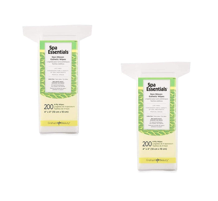 Spa Essentials Non-Woven Esthetic Wipes, Unscented, 4" x 4"