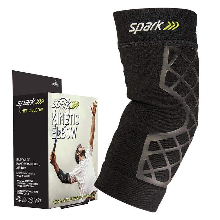 Spark Kinetic Elbow Support Compression Sleeve, Black - 40417-Single - LL Medico