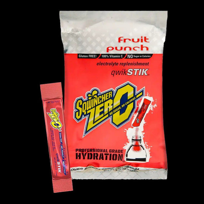 Sqwincher Qwik Stik Zero Oral Electrolyte Solution, Fruit Punch, 0.11 oz - 159060102-Pack - LL Medico