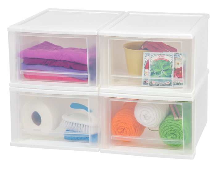 Stacking Storage with Drawer - Nested 4 Pack - 17 QT - IRIS USA, Inc.