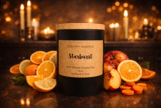 Starburst Candle by Scentify Essence | Juicy Nectarine, Sweet Carrot & Fruity Candy Vibes