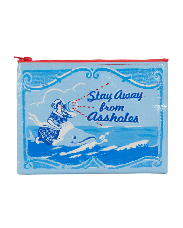 Stay away from assholes zipper pouch by Blue  sold by Le Monkey House