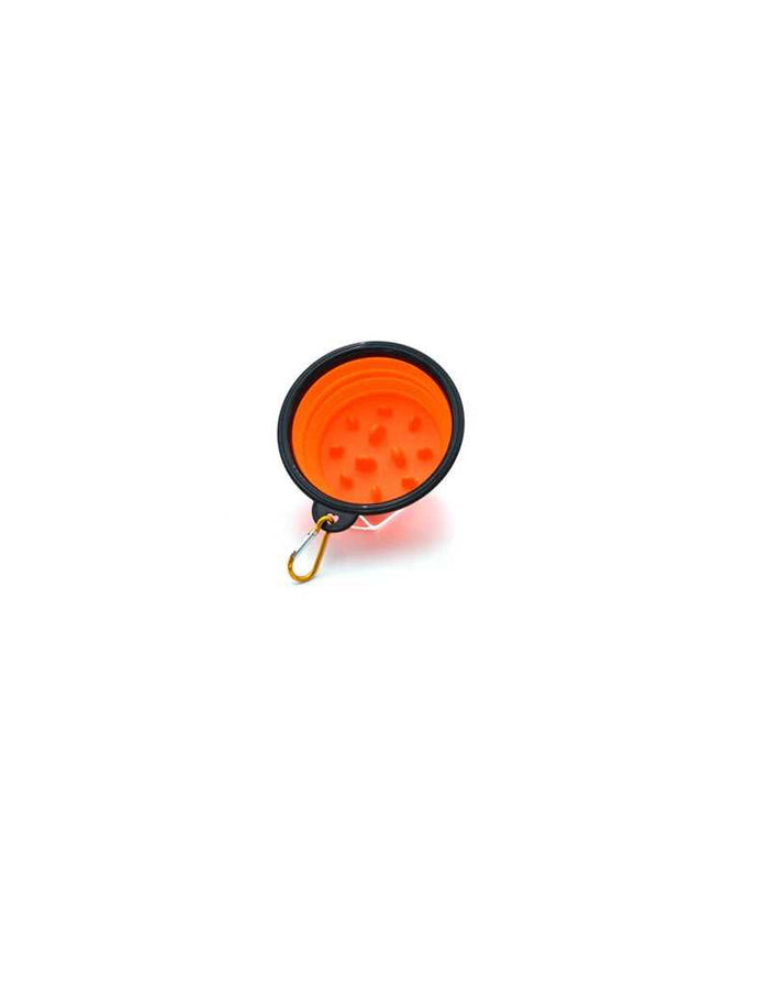 Orange collapsible silicone shaving bowl with lather agitators for portable shaving