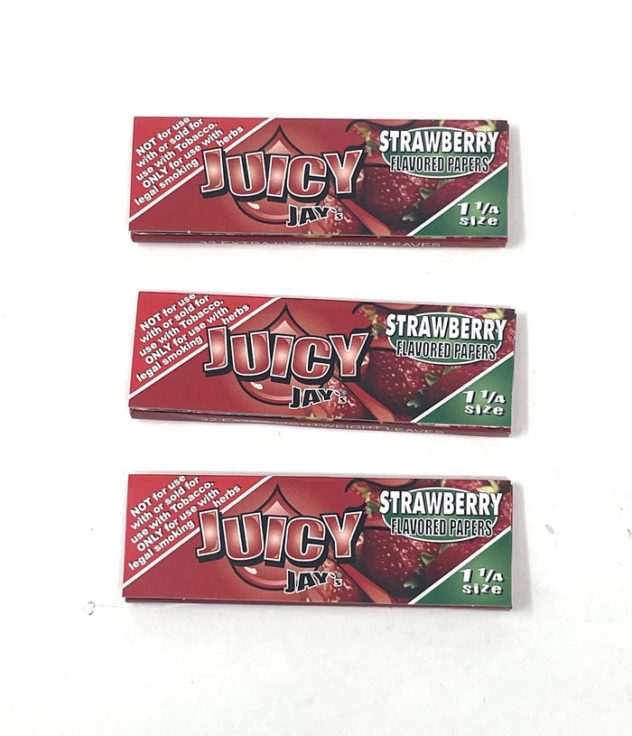Strawberry JUICY JAY'S 1 1/4 Cigarette Rolling Papers (3 Packs)