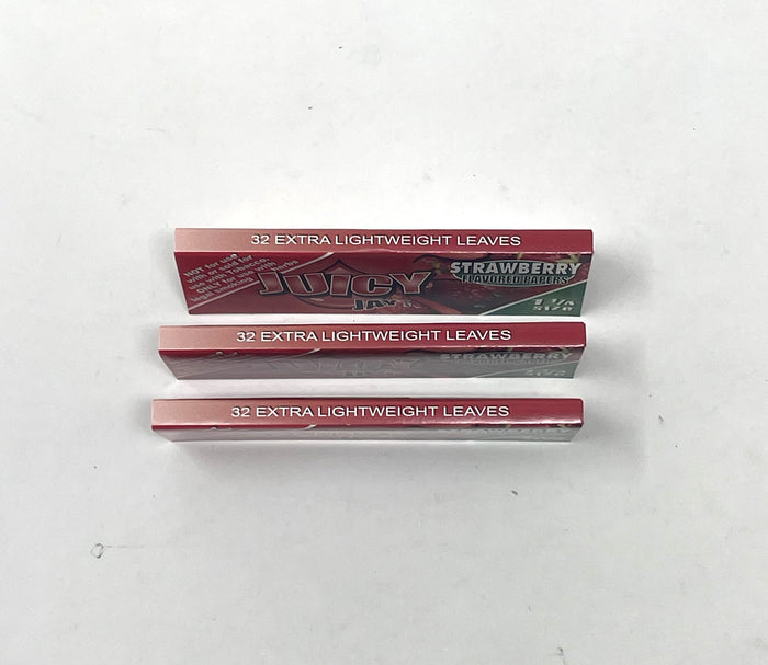 Strawberry JUICY JAY'S 1 1/4 Cigarette Rolling Papers (3 Packs)