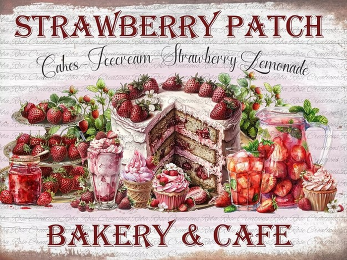 Strawberry Patch Bakery Rice Paper by Reba Rose Creations