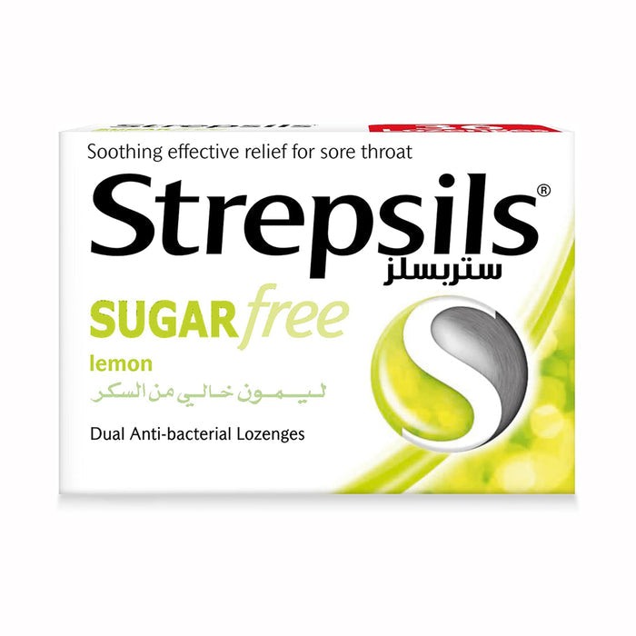 Strepsils Sugar Free Lemon & Herb Sore Throat Lozenges - 16 Pieces,Respiratory Care