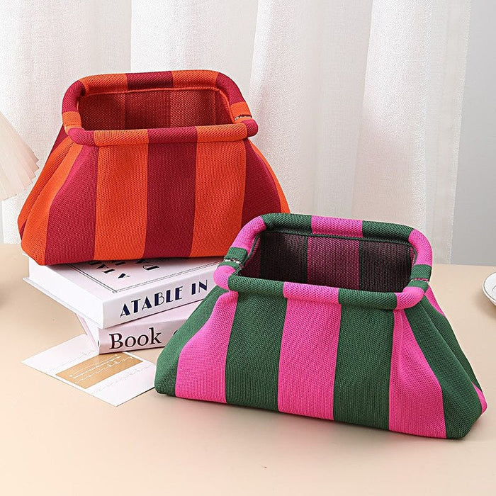 Striped Clasp Clutch Bag - 260 Broadway Boutique