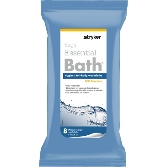 Stryker Sage Essential Bath Full - Body Cleansing Washcloths, Medium Weight, Scented - 7800-Single - LL Medico