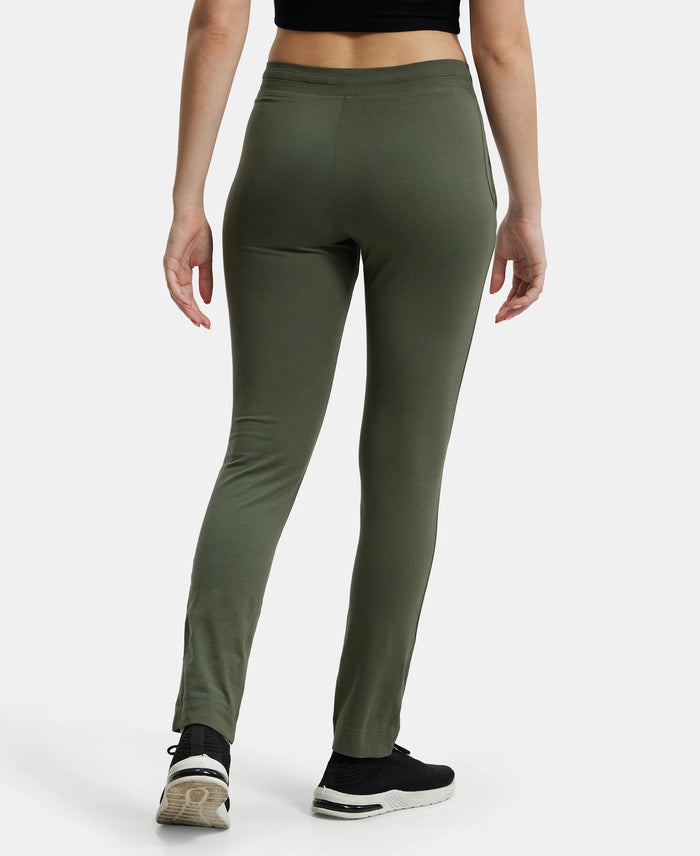 Super Combed Cotton Elastane Slim Fit Trackpants With Side Pockets - Beetle-3