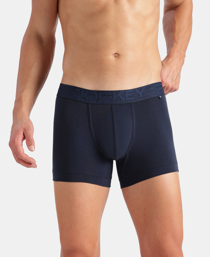 Super Combed Cotton Elastane Stretch Solid Trunk with Ultrasoft Waistband - Navy & Green (Pack of 2)