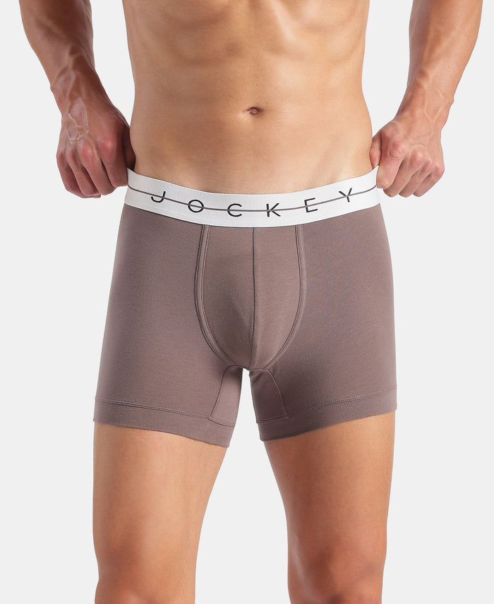 Super Combed Cotton Elastane Stretch Solid Trunk with Ultrasoft Waistband  - Plum Truffle