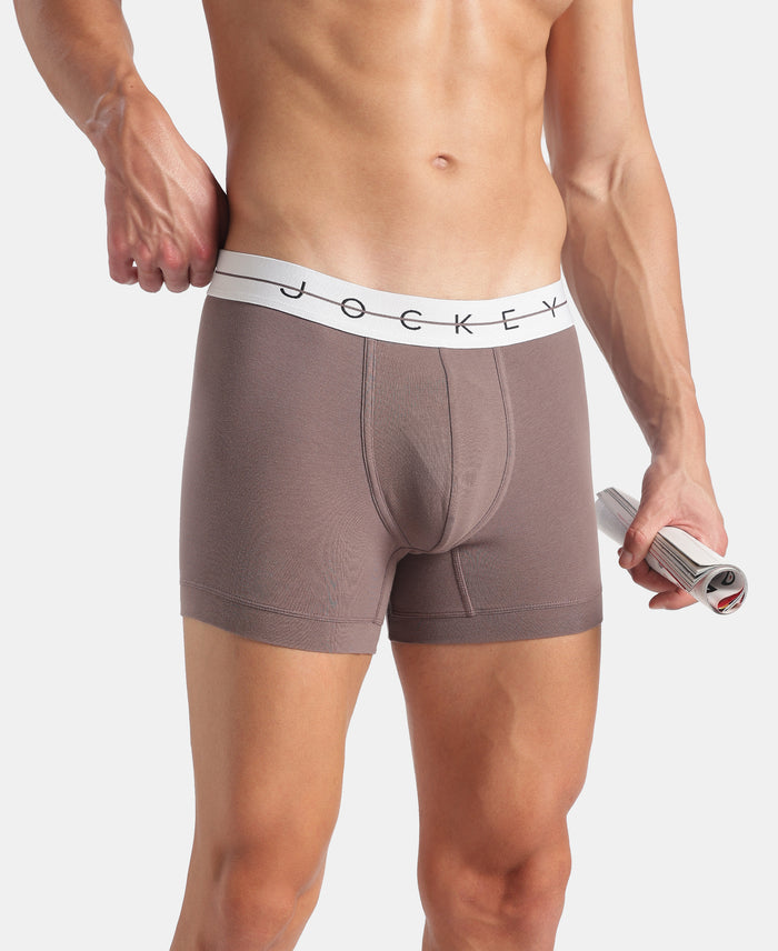Super Combed Cotton Elastane Stretch Solid Trunk with Ultrasoft Waistband  - Plum Truffle
