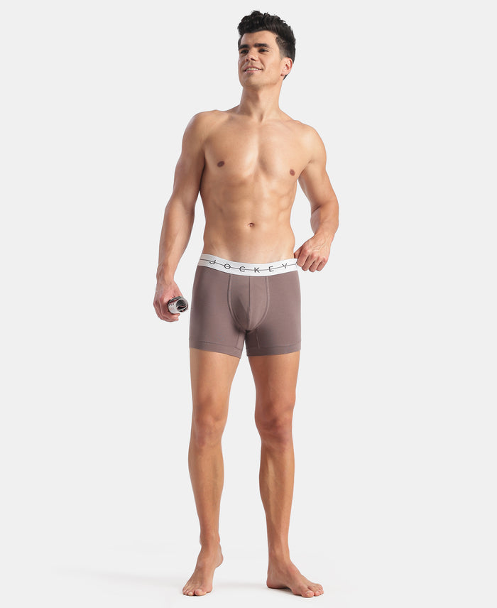 Super Combed Cotton Elastane Stretch Solid Trunk with Ultrasoft Waistband  - Plum Truffle