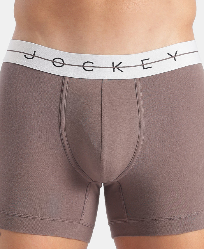 Super Combed Cotton Elastane Stretch Solid Trunk with Ultrasoft Waistband  - Plum Truffle