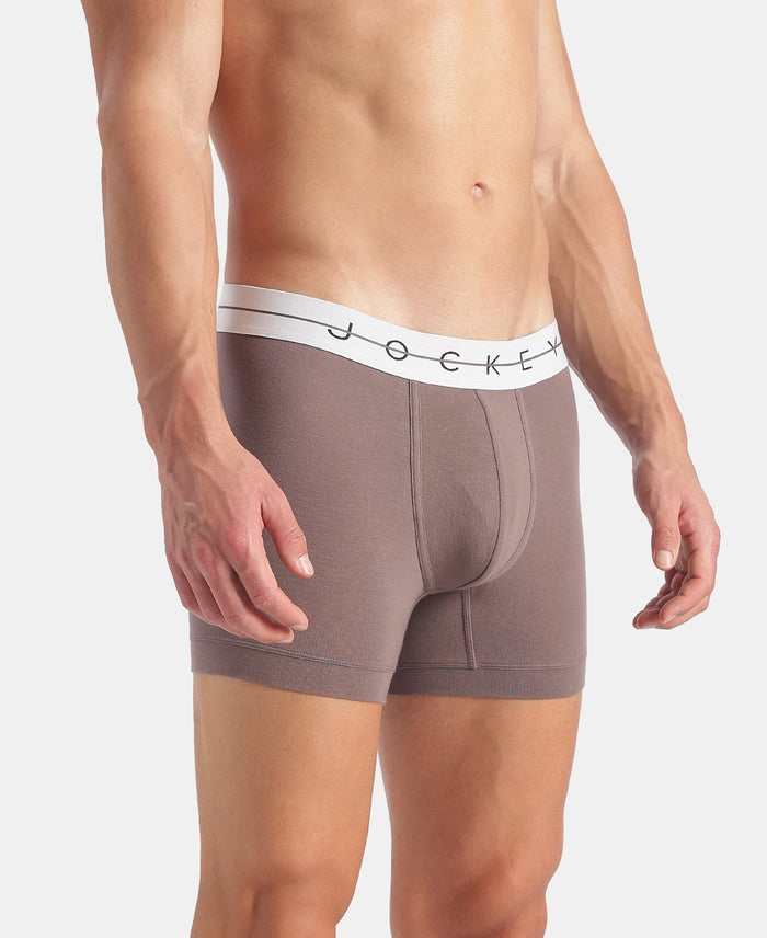 Super Combed Cotton Elastane Stretch Solid Trunk with Ultrasoft Waistband  - Plum Truffle