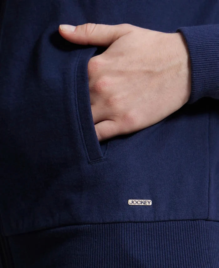 Super Combed Cotton French Terry Drop Shoulder Styled Jacket with Ribbed Cuff and Hem - Navy Blazer-8