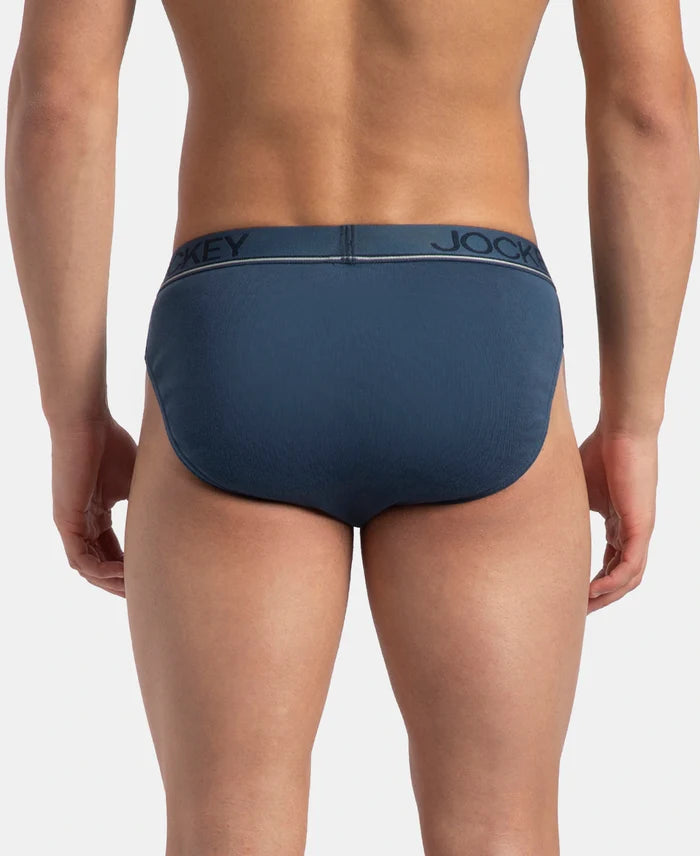 Super Combed Cotton Rib Solid Brief with Ultrasoft Waistband - Dark Denim (Pack of 2)