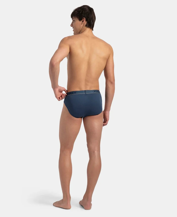 Super Combed Cotton Rib Solid Brief with Ultrasoft Waistband - Dark Denim (Pack of 2)
