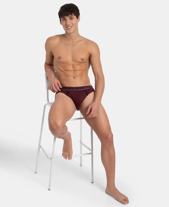 Super Combed Cotton Rib Solid Brief with Ultrasoft Waistband - Port Royale (Pack of 2)