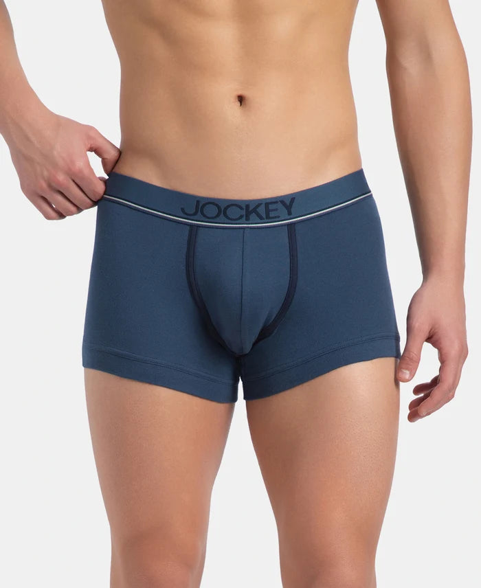 Super Combed Cotton Rib Solid Trunk with Ultrasoft Waistband - Dark Denim (Pack of 2)