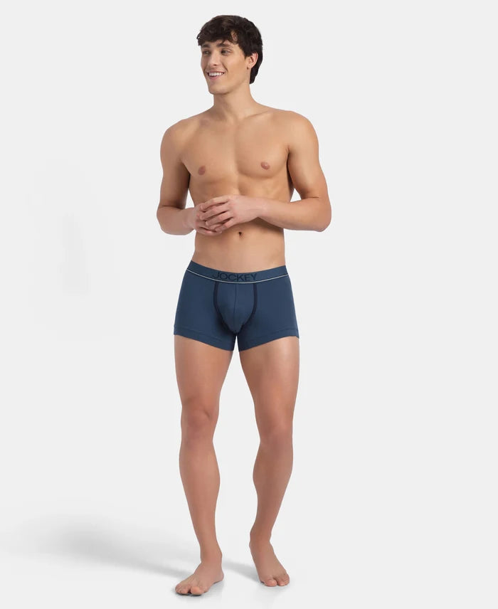 Super Combed Cotton Rib Solid Trunk with Ultrasoft Waistband - Dark Denim (Pack of 2)